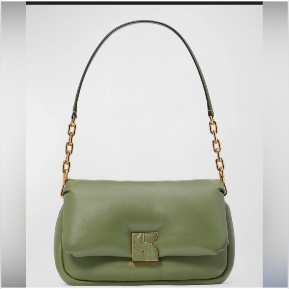 Kate Spade GREEN Dakota pillow puffy Clutch Crossbody Bag